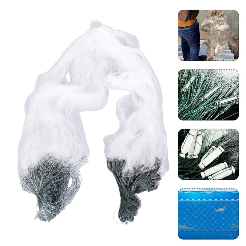 TOPINCN 50m Length 1.5m Height 3 Layers Fishing Net Nylon Monofilament Cast Net Outdoor Hand Throw Fishing Mesh Bait Trap Fish(3 Finger) - Image 5